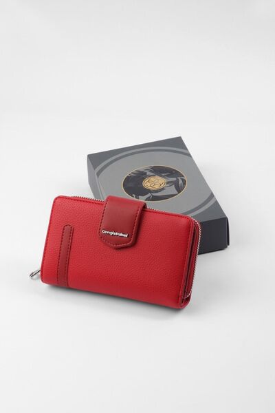 CENGİZ PAKEL Medium Size Women's Wallet Red