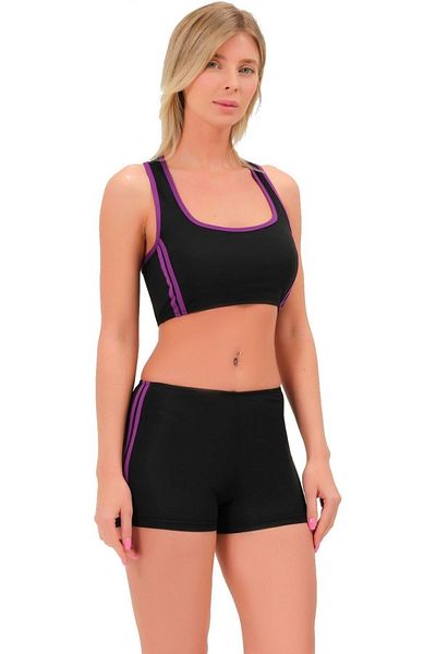 Argisa Striped Shorts Swim Bikini 5509 Black Purple