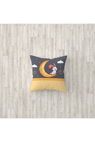 Talia Home Γκρι Μαξιλαροθήκη για Παιδικό Δωμάτιο με μοτίβο φεγγαριού και σύνν...