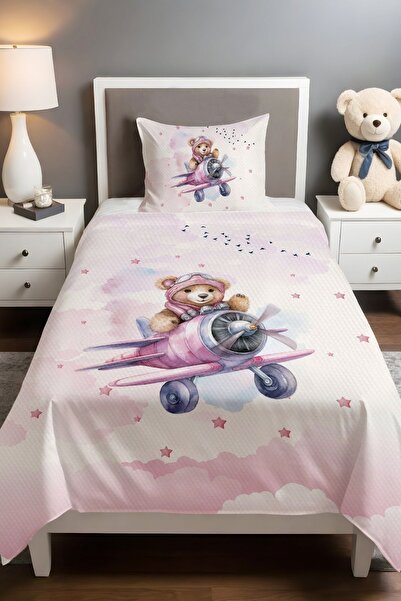 EVPANYA طقم بيكيه منقوش باللون الوردي (160×230 سم)