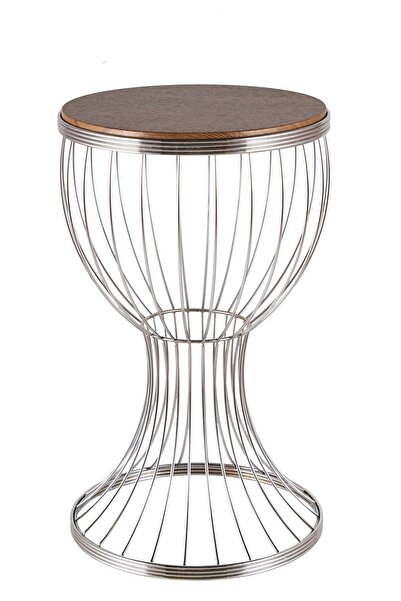 Begüsa Aldora Sehpa Krom Ahşap Ceviz