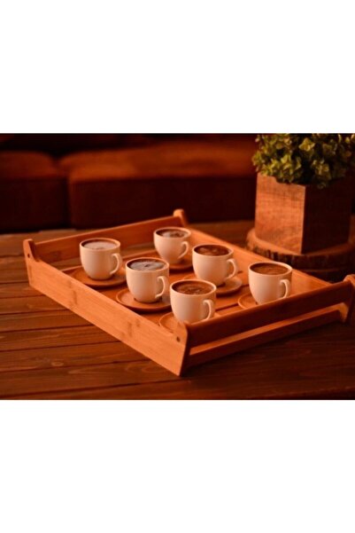 Bambum Beyaz Meyo 6 Kişilik Kahve Fincan Takımı B0294