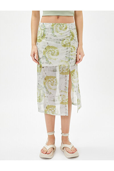 Koton Μίντι φούστα με σχισμή τούλι με ντραπέ