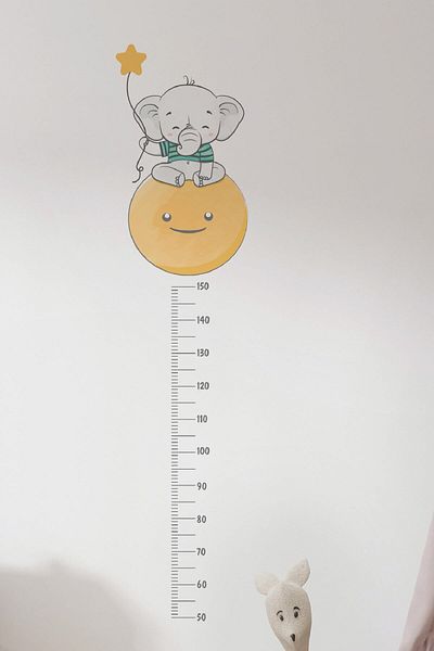 212shop Cute Elephant Height Meter Decorative Baby Kids Room Wall Decoration Sticker