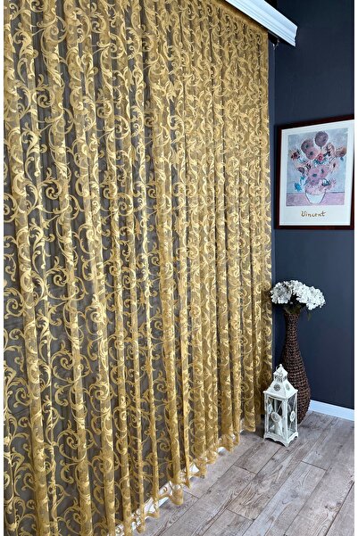 Evdepo Home Модел на корона шал 1/3 Плътен килим, тюлена завеса с едно крило ...