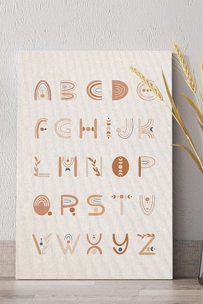 212shop |   Διακοσμητικός πίνακας σε καμβά Alphabet Boho