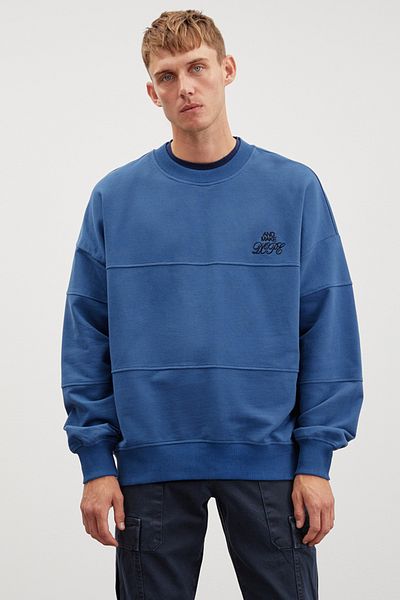 GRIMELANGE Modrá mikina Kaylen Oversize