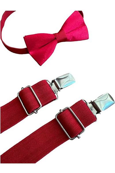 OKAVANGO 1-8 Years 23 April Boy Red Bow Tie Suspender Set