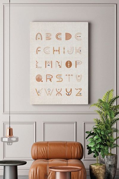 212shop |   Διακοσμητικός πίνακας σε καμβά Alphabet Boho