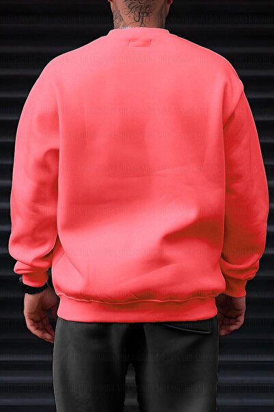 Millionaire Men's Soft Soft Thick 3 Thread Raised Fabric Neon Bright Fluorescent Coral Pink Bike Y