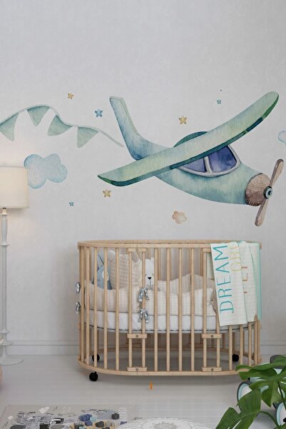 212shop مجموعة ملصقات حائط لغرفة الأطفال في سن المراهقة على شكل طائرة شراعية