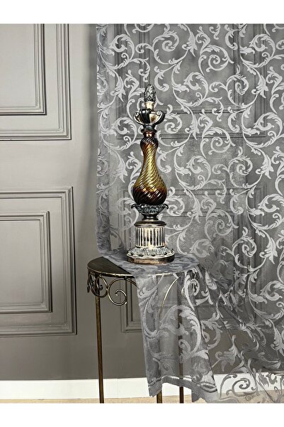 Evdepo Home تاج مسطح بدون طيات، رباط إضافي، ستارة من التول بجناح واحد - رمادي...