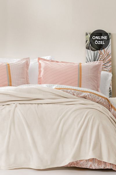 Yataş Olenna Wellsoft Single Blanket - Ecru