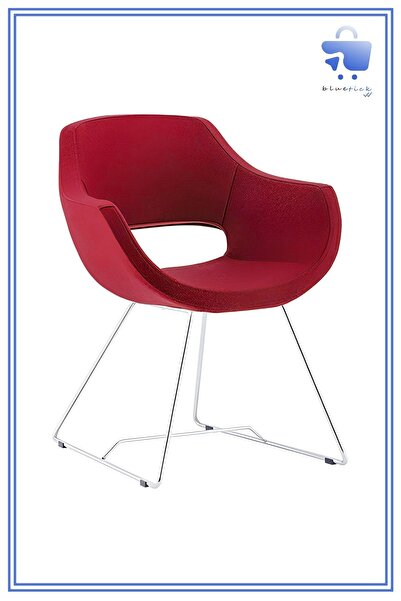 White Furniture Ultra Krom Metal Ayak Poliüretan Deri Kumaş Rahat Ofis Beklem...
