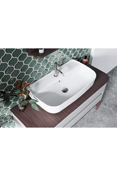 Turkuaz Aqua Tezgahüstü Lavabo 75x40 cm (Duvara Sıfır Lavabo)