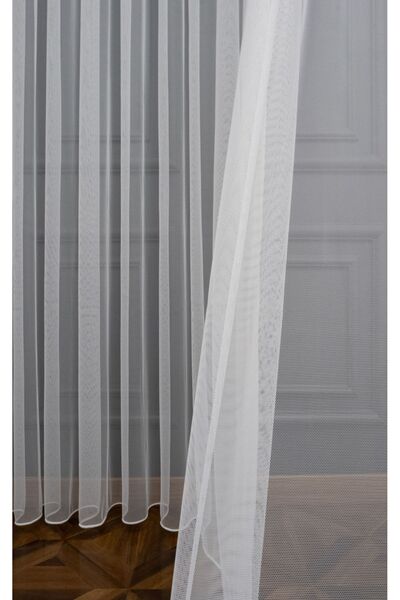 Evdepo Home Ready to Use Sparse Pleat Grek Tulle Curtain Single Wing