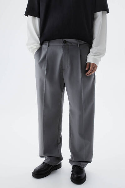 Pull & Bear Geniş paça kumaş pantolon