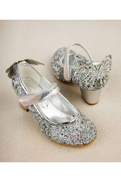 PATİK BEBE Silver Heeled Girl's Evening Dress Shoes
