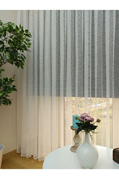 Evdepo Home Crown Ready to Use Tight Pleat Tulle Curtain Single Wing