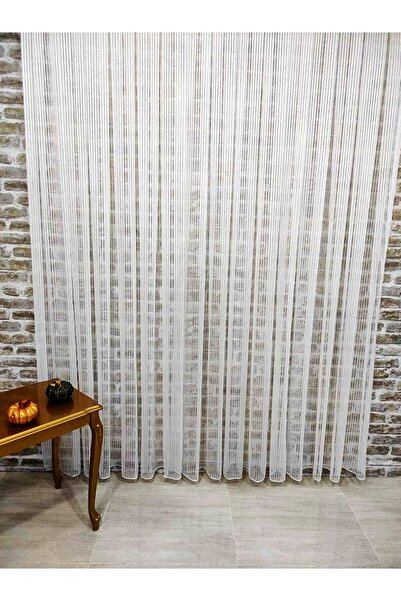 Evdepo Home Κουρτίνα από τούλι με λεπτές γραμμές, έτοιμη για χρήση, μονό πτερ...