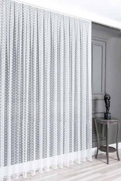Evdepo Home Crown Ready to Use Sparse Pleat Tulle Curtain Single Wing