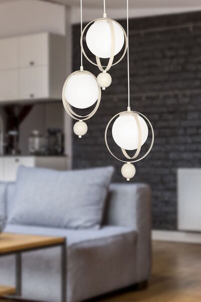 Begüsa Jüpiter 3.lü Avize Beyaz Beyaz Cam