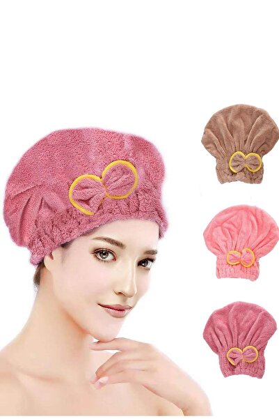 Profit Home Renkli Mikrofiber Saç Havlusu, Saç Bonesi, Banyo Deniz Ve Havuz S...