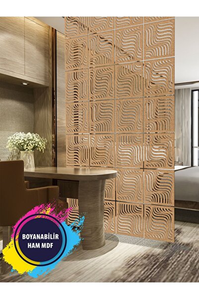 standarts Makta ® Lazer Kesim Sarkıt Paravan, Ahşap Seperatör, Oda Bölücü 4'lü Panel Levha Seti