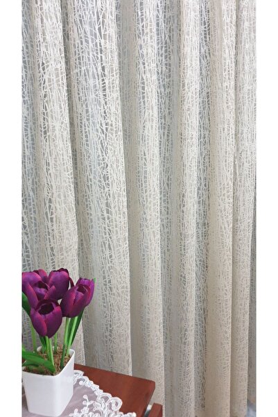 Evdepo Home Κουρτίνα από τούλι με πλέγμα σπάνιας πλέξης με μονό φύλλο και κορ...