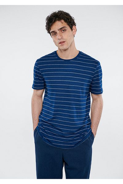 Mavi Striped Navy Blue T-Shirt Regular Fit / Normal Cut 0611551-18790