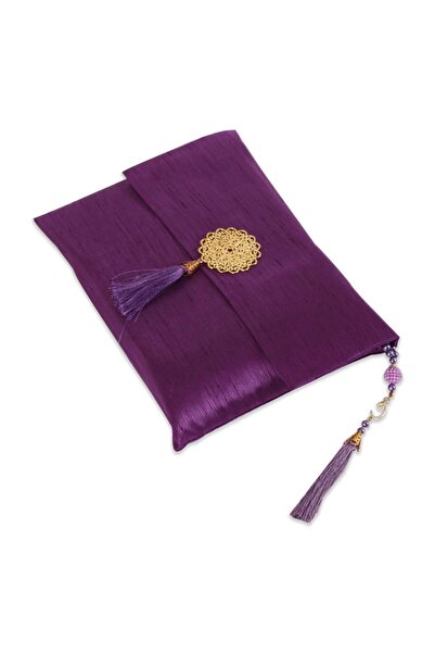 ikrahac Büyük Şantuk Çanta Full Set ( Pamuk Seccade+Yasin+Tespih)-MÜRDÜM