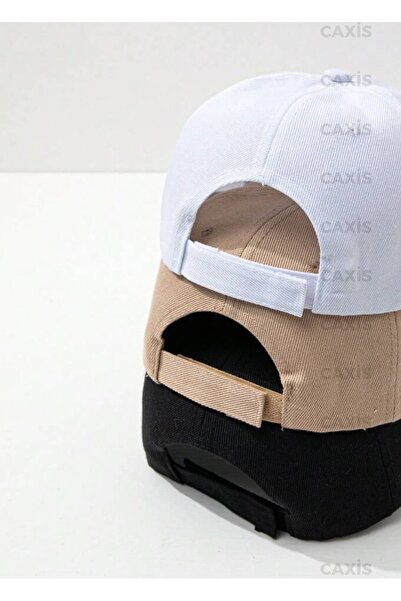 GYES Set de pălării din 3 piese cu imprimeu inimă - CAPAC cu velcro reglabil, alb-negru-bej închis