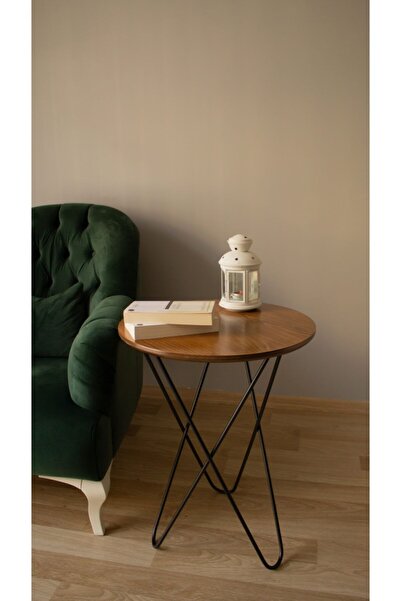 By Trend Ahşap Metal Firkete Yıldız Ayaklı Yan Fiskos Orta Çay Sehpası