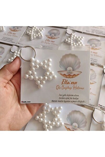 SüslüDavet İnci Yıldız Anahtarlık Diş Buğdayı Hediyeliği Ella Diş Buğdayı Hat...