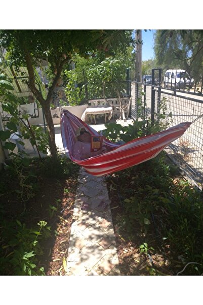 arslan deco Kumaş Hamak, Bez Hamak,tekne Hamağı,sağlam Hamak, Geniş Hamak Kırmızı Beyaz Xl Hamak, Bahçe Hamağı