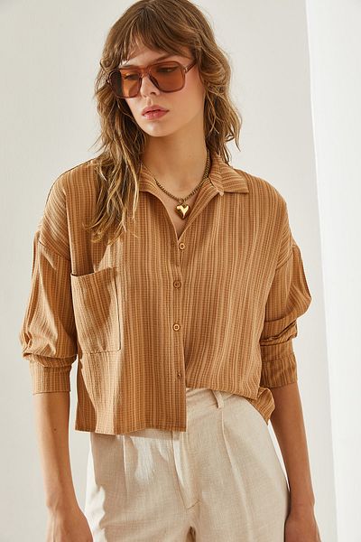Bianco Lucci Asymmetrical Women's Shirt -60251185
