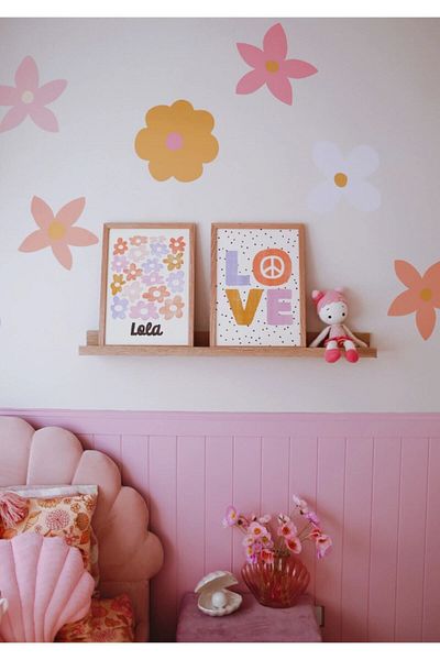 212shop Colorful Kids Room Daisy Sticker, Kids Room Daisy Decorative Wall Sticker, Baby Room Sticker