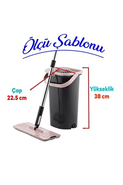 MCK Plus Magic Flat (TABLET) Mop Temizlik Seti Tahliye Musluklu ,paspas Seti.yeni Nesil Mikrofiber Mop Set