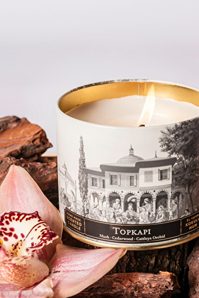HATUN İstanbul Topkapı  Özel Tasarım Baskılı Yuvarlak Metal Kutuda Kokulu El ...