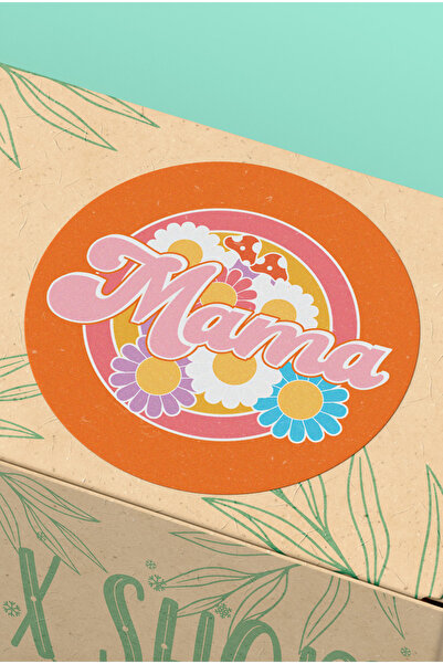 Basic Sense Mama Anne Anneler Günü Etiketi Yapışkanlı Paketleme Etiket Sticker - 3x3cm 90 Adet - ST2400