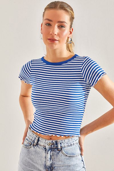 Bianco Lucci 60161025 Modelová dámská proužkovaná košilková halenka