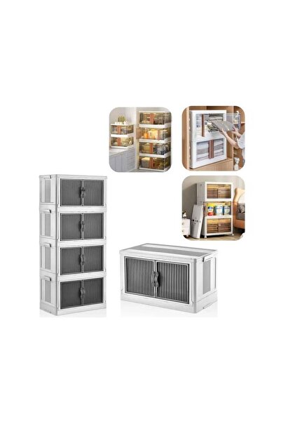 E-LİFE HOME 4'lü Katlanabilir Organizer Portatif Şık Görünümlü Çok Amaçlı Kap...