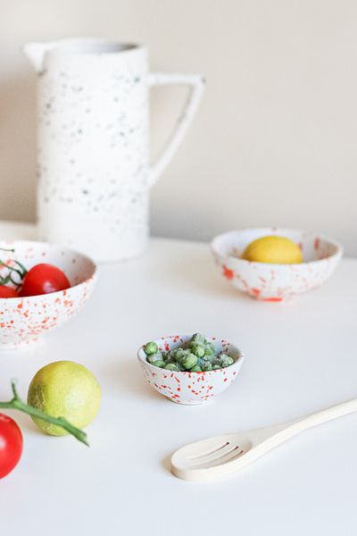 Beige & Stone Orange Ceramic Snack Bowl - Spotted Sauce Bowl, Turkish Delight Bowl 35 ml