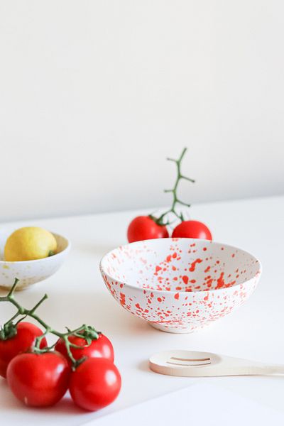 Beige & Stone Orange Ceramic Salad Bowl - 350 ml Breakfast Soup Large Presentation Bowl