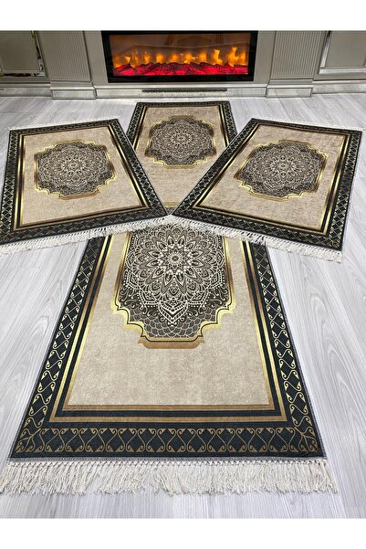 ALLGELSİN Yatak Odası Halısı Seti 3 'lü Yatak Odası Halı Takımı 2 Adet 80X150...