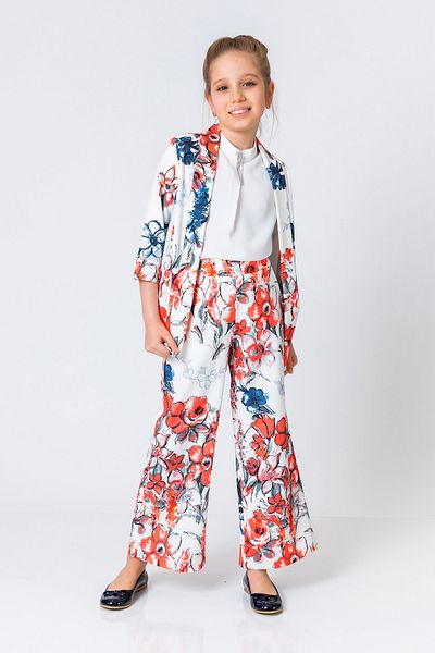 incity Girl's Floral Printed Wide Leg Trousers