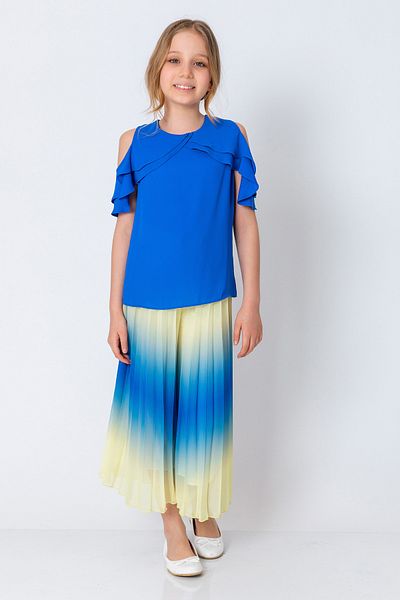 incity Girl's Pleated Elastic Waist Wide Leg Trousers