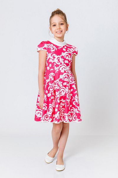 incity Girl's Degaje Collar Floral Flounce Dress