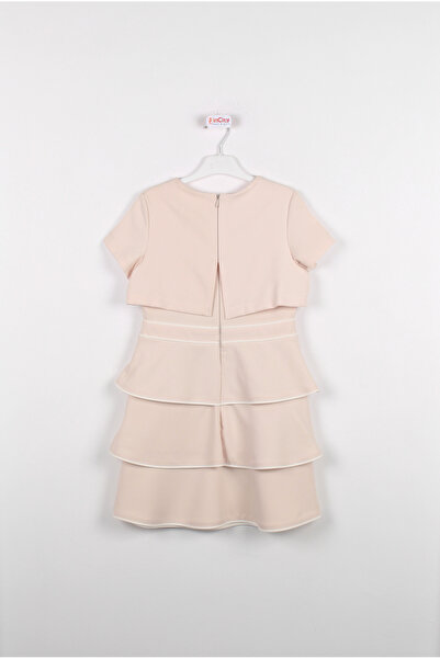 incity Girl's Short Sleeve Back Zippered Layered Dress