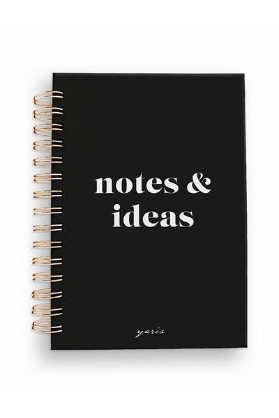 Yaris Note Black A5 Spiral Unlined Hard Cover Notebook - School Notebook - Diary - Office Notebook